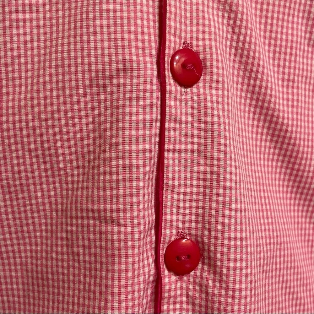 Mary James Hot Pink Gingham and Baby Wale Corduroy Reversible Jacket Hood Sz 4T